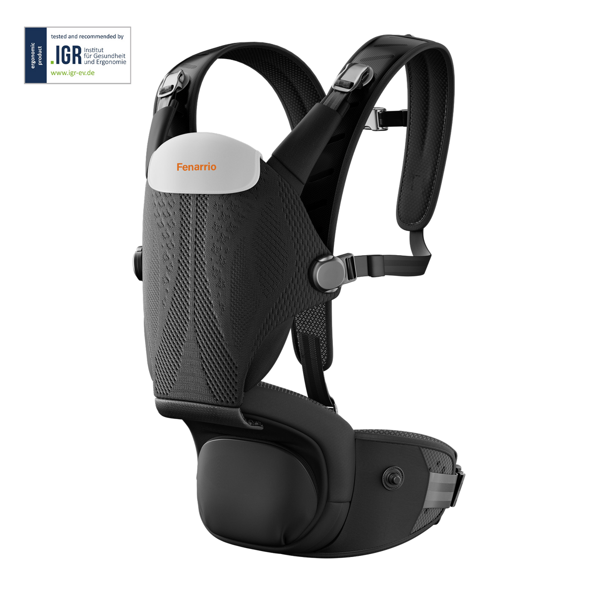 Fenarrio Ergonomische Babytrage mit Hüftsitz | IGR-zertifiziert | 4D-Druck-Technologie