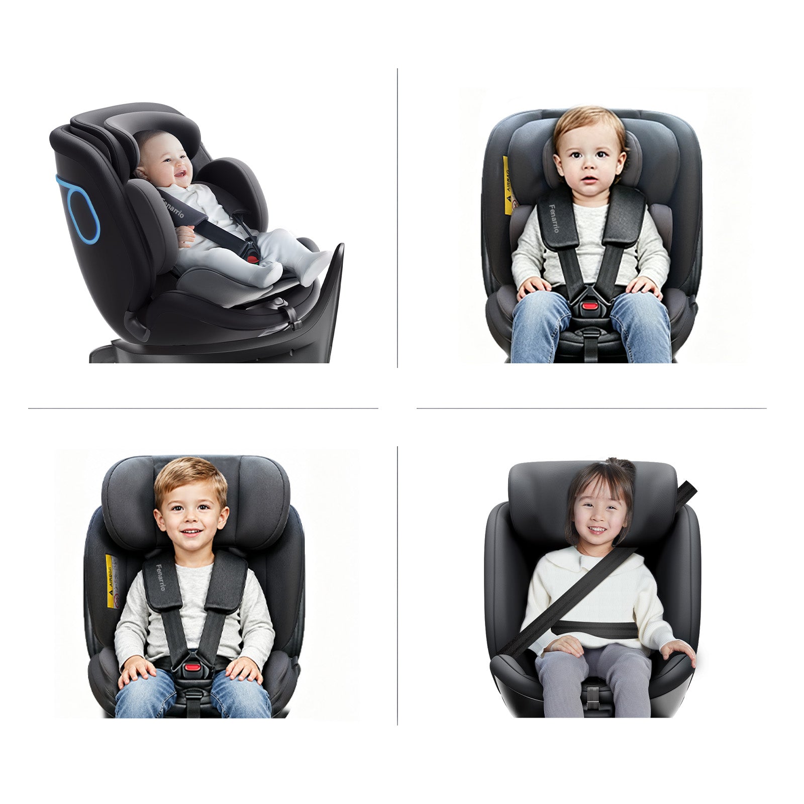 Fenarrio AS5 Kindersitz mit Kühlung & Sprachassistent | i-Size ECE R129, 40–150 cm