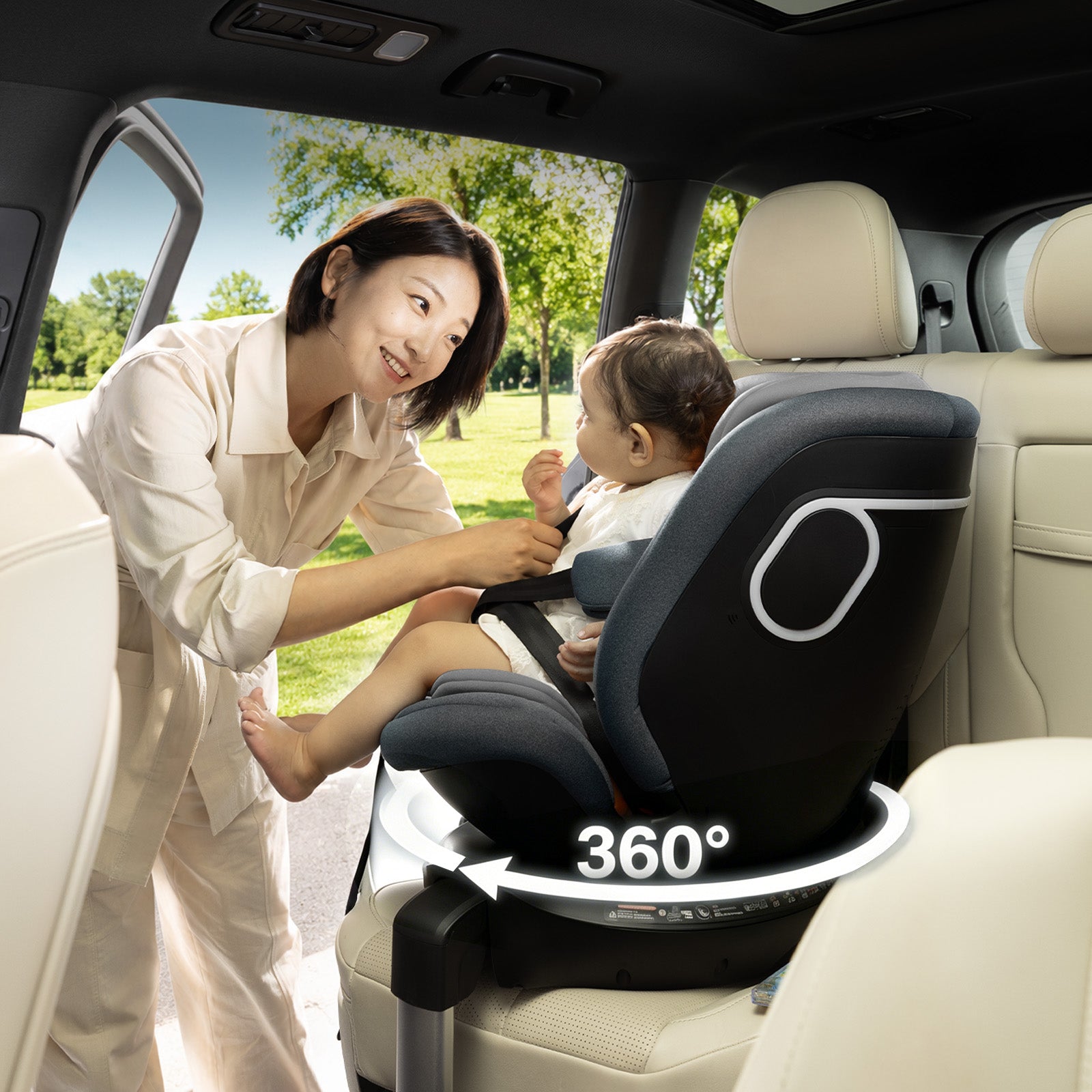 Fenarrio AS5 Kindersitz mit Kühlung & Sprachassistent | i-Size ECE R129, 40–150 cm