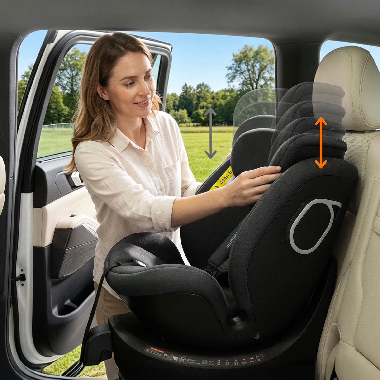 Fenarrio AS5 Kindersitz mit Kühlung & Sprachassistent | i-Size ECE R129, 40–150 cm