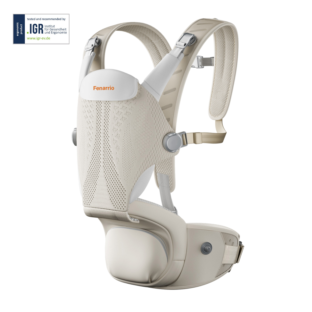 Fenarrio Ergonomische Babytrage mit Hüftsitz | IGR-zertifiziert | 4D-Druck-Technologie
