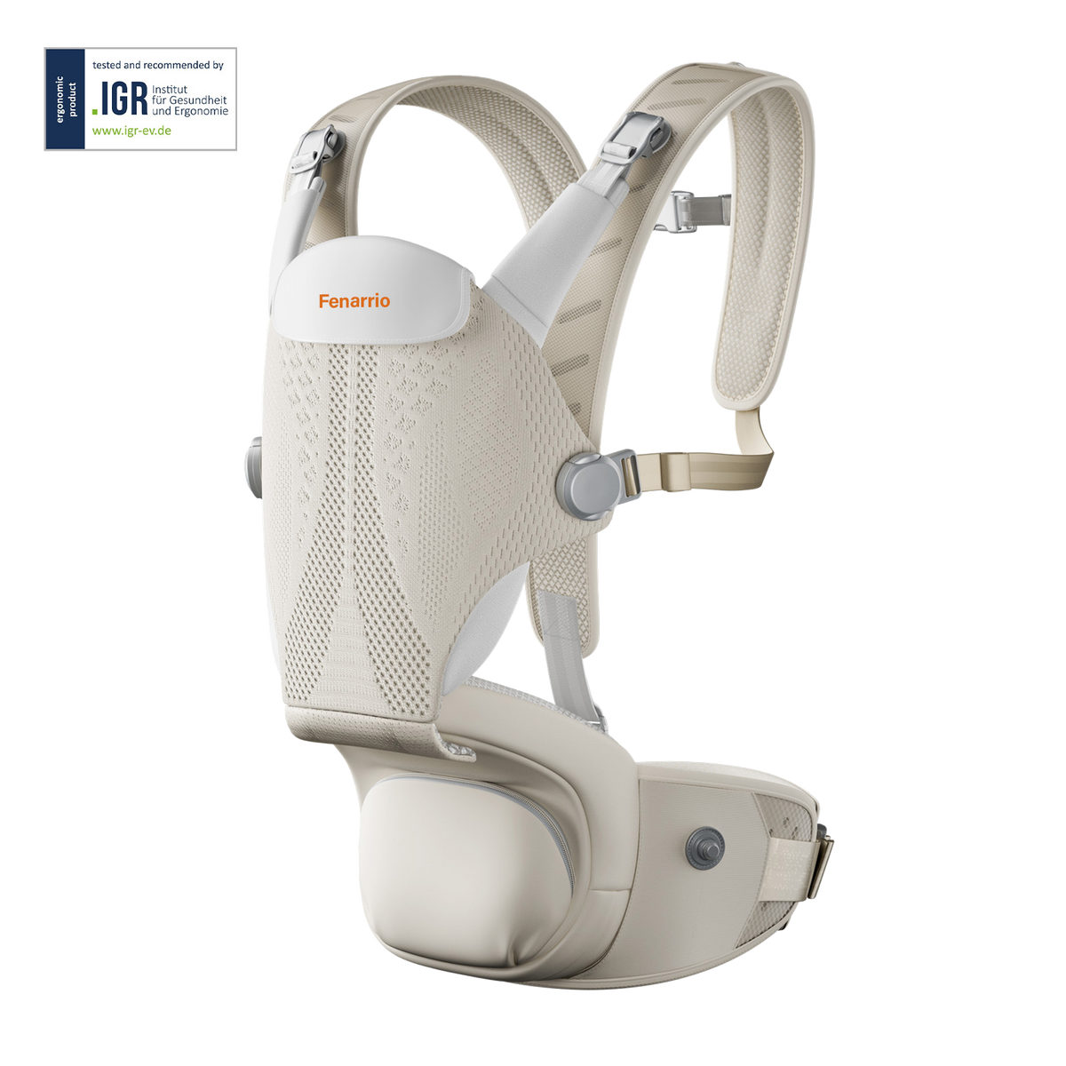 Fenarrio Ergonomische Babytrage mit Hüftsitz | IGR-zertifiziert | 4D-Druck-Technologie